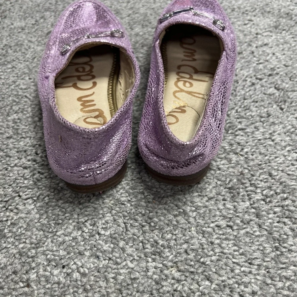 Sam Edelman Shoes Girls Size 13 Purple Metallic Loafer Horsebit Slip‎ On EU 31